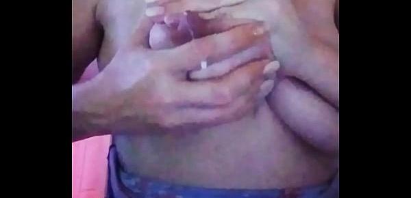  Hot mom milking natural tits